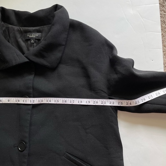 Talbots Women's Plus Size Black Blazer Jacket Coat Wool Blend Jacket, Sz 14 - Picture 14 of 16